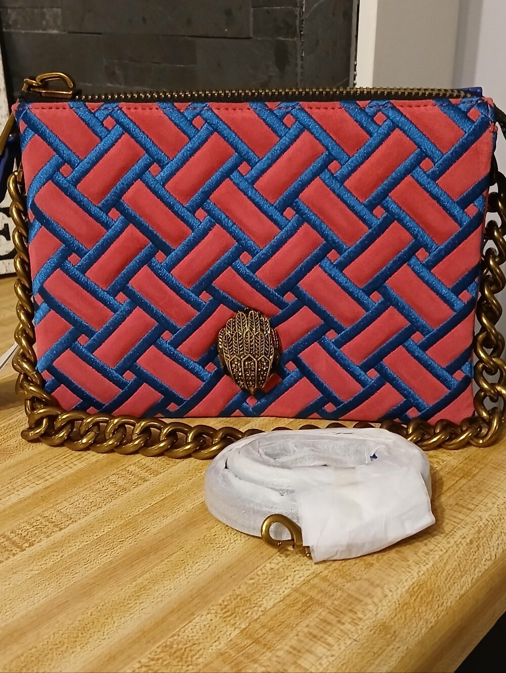 Kurt Geiger NWT Pink/Blue Quilted Shoulder Bag/Crossbody & Dustbag